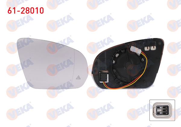 VEKA 61-28010 | Ayna Camı Sağ Isıtmalı Sensörlü Asferık Mercedes (W222, W205, S205)