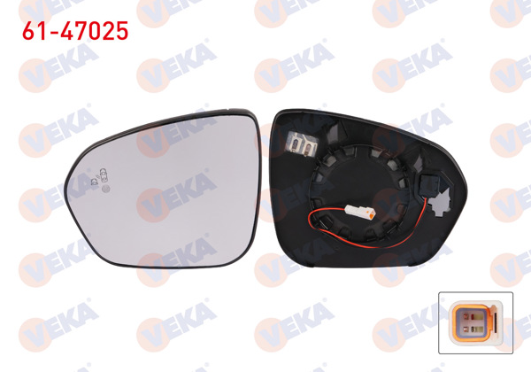 VEKA 61-47025 | Ayna Camı Sol Isıtmalı Sensörlü Dacia Duster 2018 -