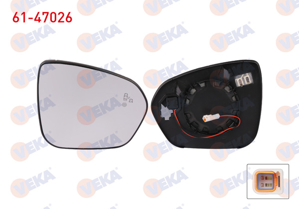 VEKA 61-47026 | Ayna Camı Sağ Isıtmalı Sensörlü Dacia Duster 2018 -