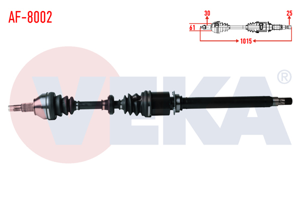 VEKA AF-8002 | Komple Aks Sağ On Alfa Romeo 159 (939) 1.9 Jtdm M-T Uzunluk 1015mm 2006-2011