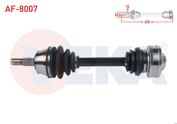 VEKA AF-8007 | Komple Aks Sol-Sağ On Uzunluk 490mm Alfa Romeo 156 (932) 1.6 Ts-2.0 Ts-2.0 Jts 1997-2005