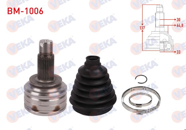 VEKA BM-1006 | Aks Kafası Sol-Sağ On Dıs 30X33x64,8 Uzunluk 137mm BMW X3 (E83) 2.0D-3.0 D-3.0İ 2004-2010