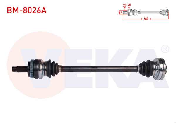 VEKA BM-8026A | Komple Aks Sağ Arka BMW 3 Serisi (E90) 320 D ABS'li 48 Dıs Uzunluk 660 mm 2005-2011