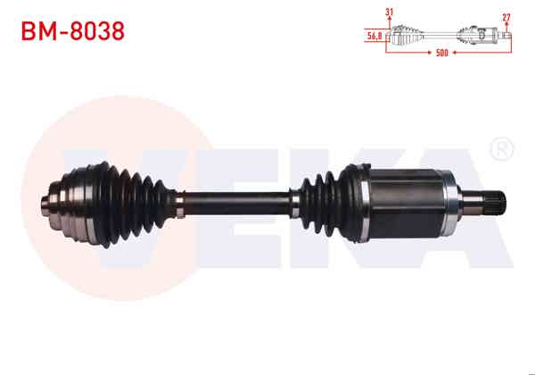 VEKA BM-8038 | Komple Aks Sol Ön BMW X1 (E84) 2.0 D Xdrıve A-T / M-T Uzunluk 500 mm 2011 -