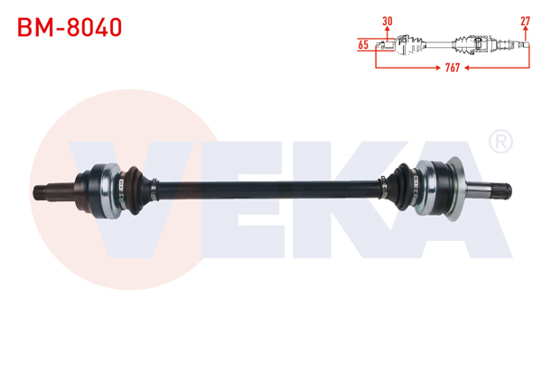 VEKA BM-8040 | Komple Aks Sol Arka Uzunluk 767mm BMW (F10) 520 D / 520 İ / 525 D / 525 D X Drıve / 528 İ 2010 -