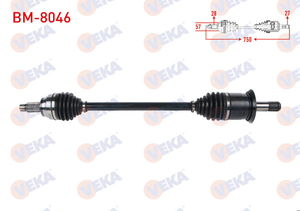 VEKA BM-8046 | Komple Aks Sol Arka Uzunluk 750 mm BMW 1 Serisi (F20,F21) 116 İ-118 İ-120 İ 2010-/ 3 Serisi (F30) 316 İ-318 İ-320 İ-320İ Xdrive 2011-/ 4 Serisi (F32) 418 İ 2013 -