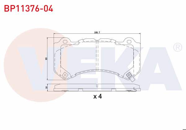 VEKA BP11376-04 | Fren Balata Ön Ikazlı Jeep Grand Cherokee IV (Wk,Wk2) 3.0 Crd 2010 -
