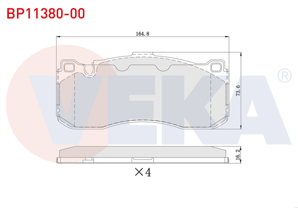 VEKA BP11380-00 | Fren Balata Ön BMW 3 Serisi (E90) 2005-2011 / 1 Serisi (E81-E87) 2006-2011
