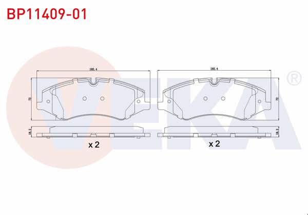 VEKA BP11409-01 | Fren Balata Ön Land Rover Discovery IV (La) 3.0 TD 4X4 18.70mm 2010 -