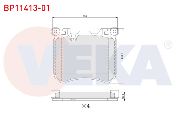 VEKA BP11413-01 | Fren Balata Ön Ikazlı BMW X5 (F15,F85) 2.5 D 2014 -