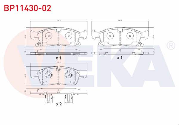 VEKA BP11430-02 | Fren Balata Ön Ikazlı Jeep Grand Cherokee IV (Wk,Wk2) 3.0 Crd 4X4 2010 -