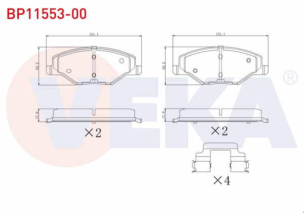 VEKA BP11553-00 | Fren Balata Ön Skoda Fabia II 1.2 2006-2015 / 1.2 TSI 2006-2015 / 1.4 2006-2015 / 1.6 2006-2015