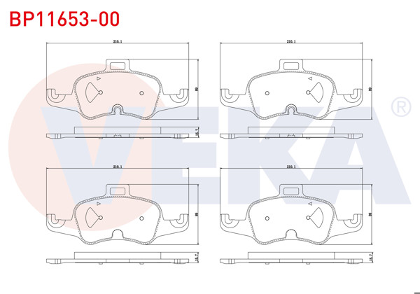 VEKA BP11653-00 | Fren Balata Ön Audi Tt (Fv3) 2.0 TFSI 2013 -