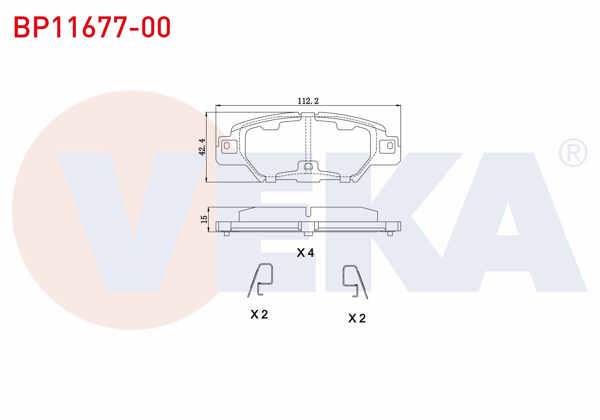 VEKA BP11677-00 | Fren Balata Arka Ikazlı Mazda Cx-5 (Ke,Gh) 2.0 2011 -