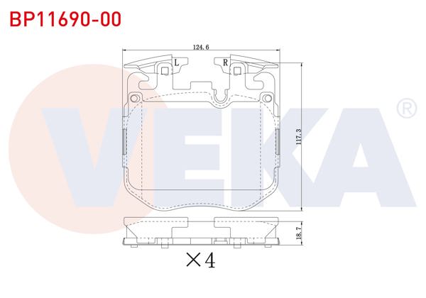 VEKA BP11690-00 | Fren Balata Ön BMW 3 Serisi (G20,G80) 17-/ 4 Serisi (G22,G82) (G23) 20-/ 5 Serisi (G30,F90) 19-/ 6 Serisi (G32) 17-/ 7 Serisi (G11,G12) 16-/ 8 Serisi (G15, F92) (G14,F91) (G16,F93) 18-/ X3 (G01,F97) 19 -