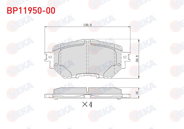 VEKA BP11950-00 | Fren Balata Ön Mazda 3 (Bm, Bn) 1.5-1.6 2019 -