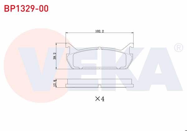 VEKA BP1329-00 | Fren Balata Arka Mazda 323 VI (Bj) 2.0İ 1998-2004 / 323 IV (Bg) 1.8İ 16V 1989-1994 / Mx-5 I (Na) 1.6İ 16V 1990-1998 / Daihatsu Applause II 1.6 16V 1997-/ Suzuki Baleno (Eg) 1.6İ 16V 1995-2002