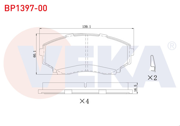 VEKA BP1397-00 | Fren Balata Ön Mazda E 2200 (Sr2) 1991-2004
