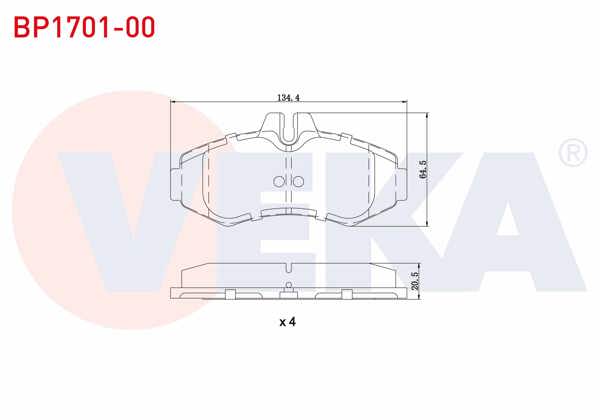 VEKA BP1701-00 | Fren Balata Ön Mercedes Vito (638) 108 CDI 1997-2003 / Vito (638) 110 CDI 1997-2003