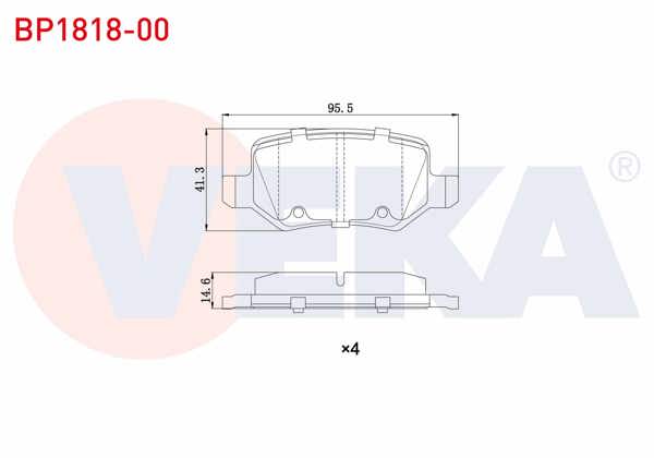 VEKA BP1818-00 | Fren Balata Arka Mercedes A Serisi (W169) A 150 2004-2012 / (W169) A 170 CDI 2004-2012 / B Serisi (W245) B 160 2005-2011 / (W245) B 160 2005-2011 / (W245) B 200 CDI 2005-2011 / Vaneo 1.7 CDI 2002-2005