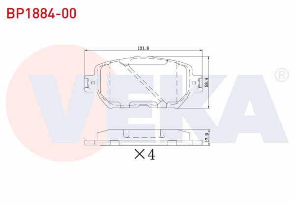 VEKA BP1884-00 | Fren Balata Ön Toyota Camry (_V30) 2.4 Vvt-I 2001-2006 / Camry (_V30) 2.4 Vvt-I 2001-2006 / Camry (_V30) 3.5 Vvt-I 2001-2006