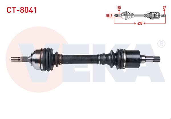 VEKA CT-8041 | Komple Aks Sol Ön Citroen C5 I (Dc) 2.0 HDI M-T Uzunluk 638mm 2001-2004