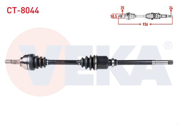 VEKA CT-8044 | Komple Aks Sağ On Citroen C5 II (Rc) 1.6 HDI M-T Uzunluk 936mm 2004-2008