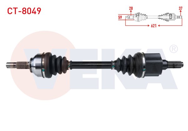 VEKA CT-8049 | Komple Aks Sol Ön Citroen C5 III (Rd) 2.0 HDI A-T Uzunluk 621mm 2008-2015