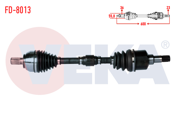VEKA FD-8013 | Komple Aks Sol Ön Ford Focus II (Da) 1.6İ M-T Uzunluk 600mm 2004-2011