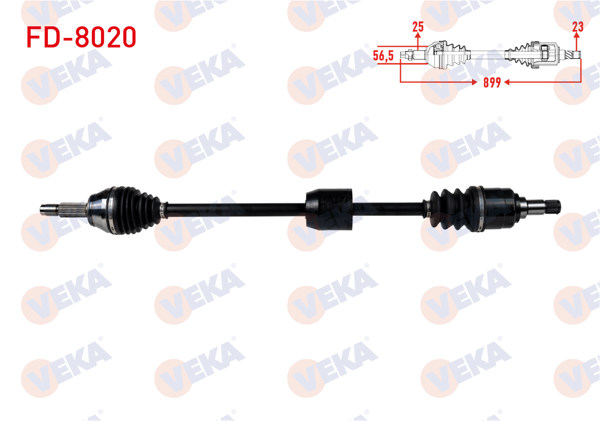 VEKA FD-8020 | Komple Aks Ön Sağ Ford Escort VII 1.6 16V Uzunluk 899mm 1995-1999