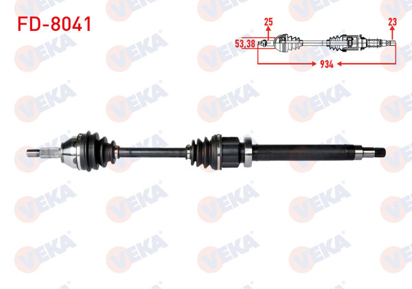 VEKA FD-8041 | Komple Aks Sağ On Ford Focus I (Daw,Dbw) 1.4İ 16V Uzunluk 934mm 1998-2004