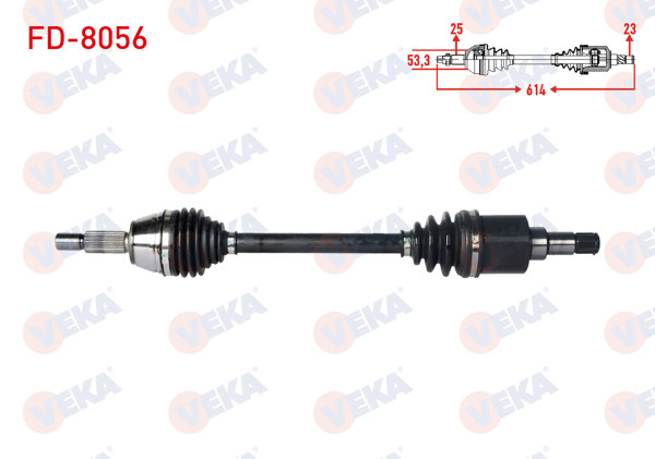 VEKA FD-8056 | Komple Aks Sol Ön Ford Transit Courıer 1.5 TDCI M-T Uzunluk 614mm 2014 -