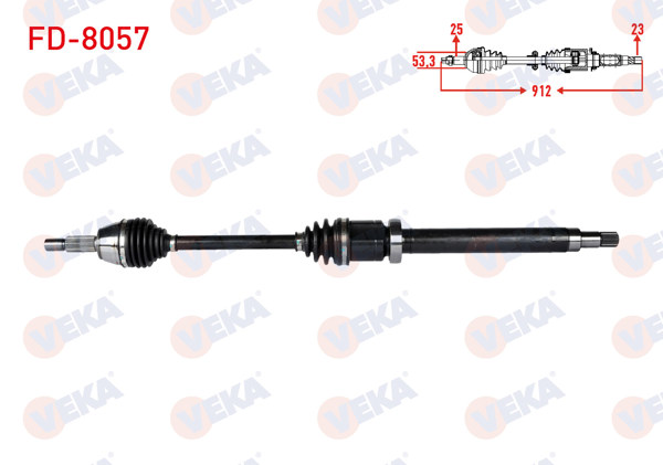 VEKA FD-8057 | Komple Aks Sağ On Ford Transit Courıer 1.5 TDCI M-T Uzunluk 912mm 2014 -