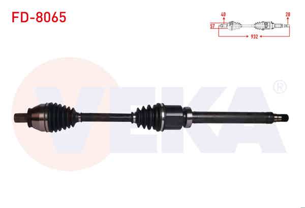 VEKA FD-8065 | Komple Aks Sağ On Ford Mondeo IV 2.0 TDCI A-T Uzunluk 932 mm 2007-2014