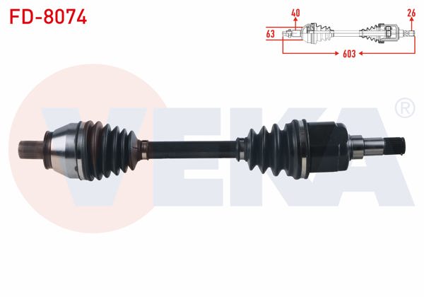 VEKA FD-8074 | Komple Aks Sol Ön Ford Mondeo IV 1.6. TDCI-2.0 TDCI M-T Uzunluk 603mm 2007-2014
