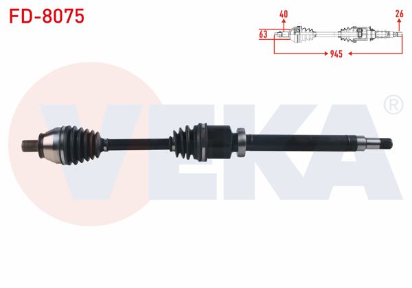 VEKA FD-8075 | Komple Aks Sağ On Ford Mondeo IV 1.6 TDCI-2.0 TDCI M-T Uzunluk 945mm 2007-2014