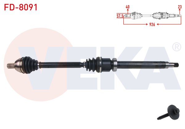 VEKA FD-8091 | Komple Aks Sağ On Uzunluk 926mm Ford Mondeo IV 1.6 M-T 2007-2014
