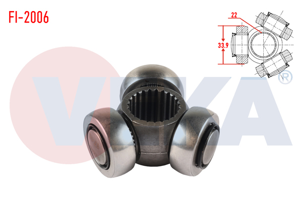 VEKA FI-2006 | Aks Mafsalı Sol-Sağ On 33,9X22 Fiat Grande Punto 1.3 Mjt 2005-2012 / Fiorino 1.3 Mjt 2007-/ Idea 1.3 Mjt 2003-/ 500L 1.3 Mjt 2012 -
