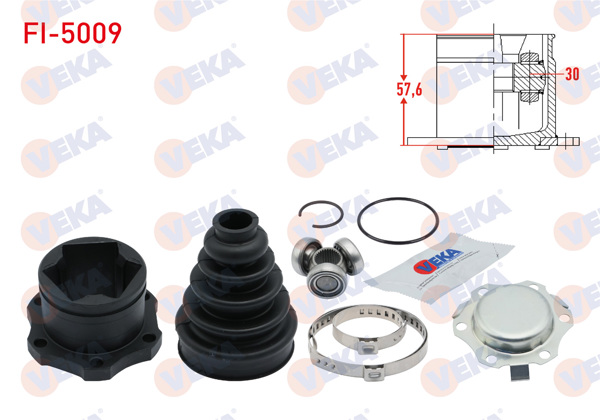 VEKA FI-5009 | Aks Kafası Sol-Sağ On Ic Volkswagen Golf IV (1J1) 1.6İ 30 Uzunluk 57,6mm 1997-2005