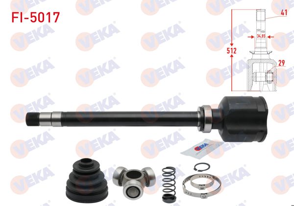 VEKA FI-5017 | Aks Kafası Sağ On Ic Fiat Ducato (250) 2.3 Mjt 41X29x34.85 Uzunluk 512mm 2006-2014