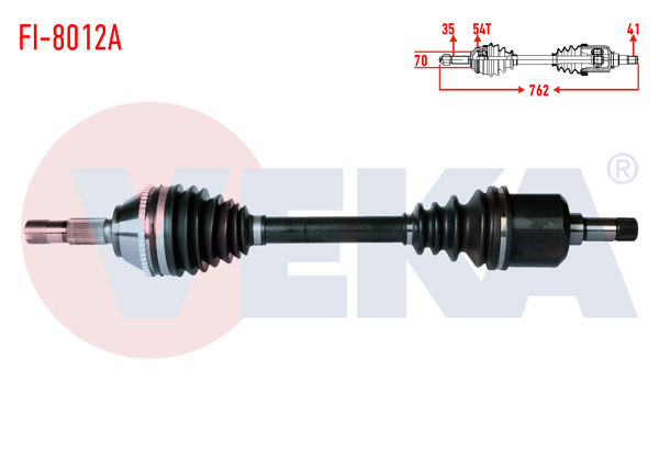 VEKA FI-8012A | Komple Aks Sol Ön Fiat Ducato (230) 2.5 D 18Q ABS'li 54 Dıs Uzunluk 762mm 1994-2002