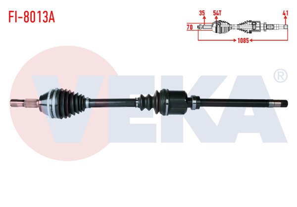 VEKA FI-8013A | Komple Aks Sağ On Fiat Ducato (230) 2.5 D 18Q ABS'li 54 Dıs Uzunluk 1085mm 1994-2002