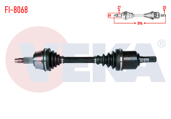VEKA FI-8068 | Komple Aks Sol On Fıat Doblo Maxı 1.6 Mjt Uzunluk 596mm 2010 -