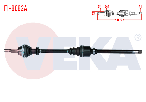 VEKA FI-8082A | Komple Aks Sağ On Fiat Ducato (230) 2.5 TDI ABS'li 54 Dıs Uzunluk 1079mm 1994-2002