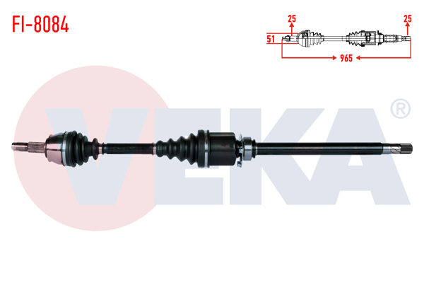 VEKA FI-8084 | Komple Aks Sağ On Fiat Linea (323) 1.3 Mjt Euro 5 M-T Uzunluk 965mm 2013 -