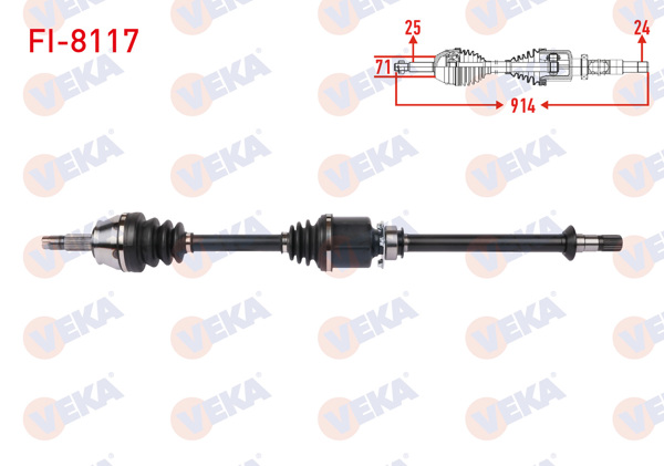 VEKA FI-8117 | Komple Aks Sağ On Fiat Linea / Grande Punto 1.4 T-Jet 2007-/ Punto Evo 1.4 M-T 2009-2012