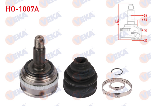 VEKA HO-1007A | Aks Kafası Sol-Sağ On Dıs ABS'li 50 Dıs Uzunluk 135mm Honda Civic V 1.5İ 1992-1995