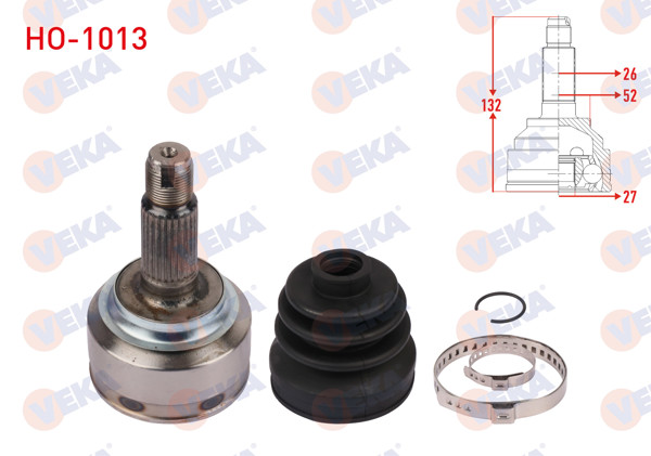 VEKA HO-1013 | Aks Kafası Sağ On Dıs Uzunluk 132mm Honda Civic Ix 1.6İ 5 A-T 2012-2016