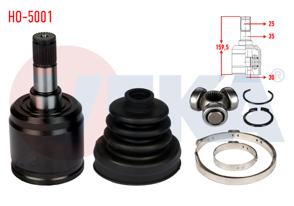 VEKA HO-5001 | Aks Kafası Sol-Sağ On Ic Honda Civic IV 1.4İ 25X30x35 Uzunluk 159,8 mm 1987-1993