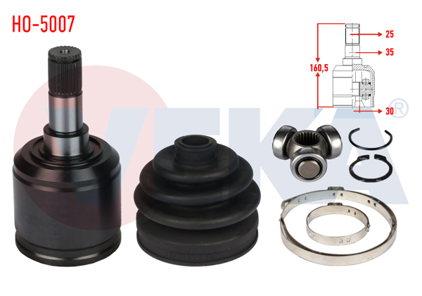 VEKA HO-5007 | Aks Kafası Sol-Sağ On Ic Honda Civic IV 1.4İ 25X30x35 Uzunluk 160.5 mm 1987-1993